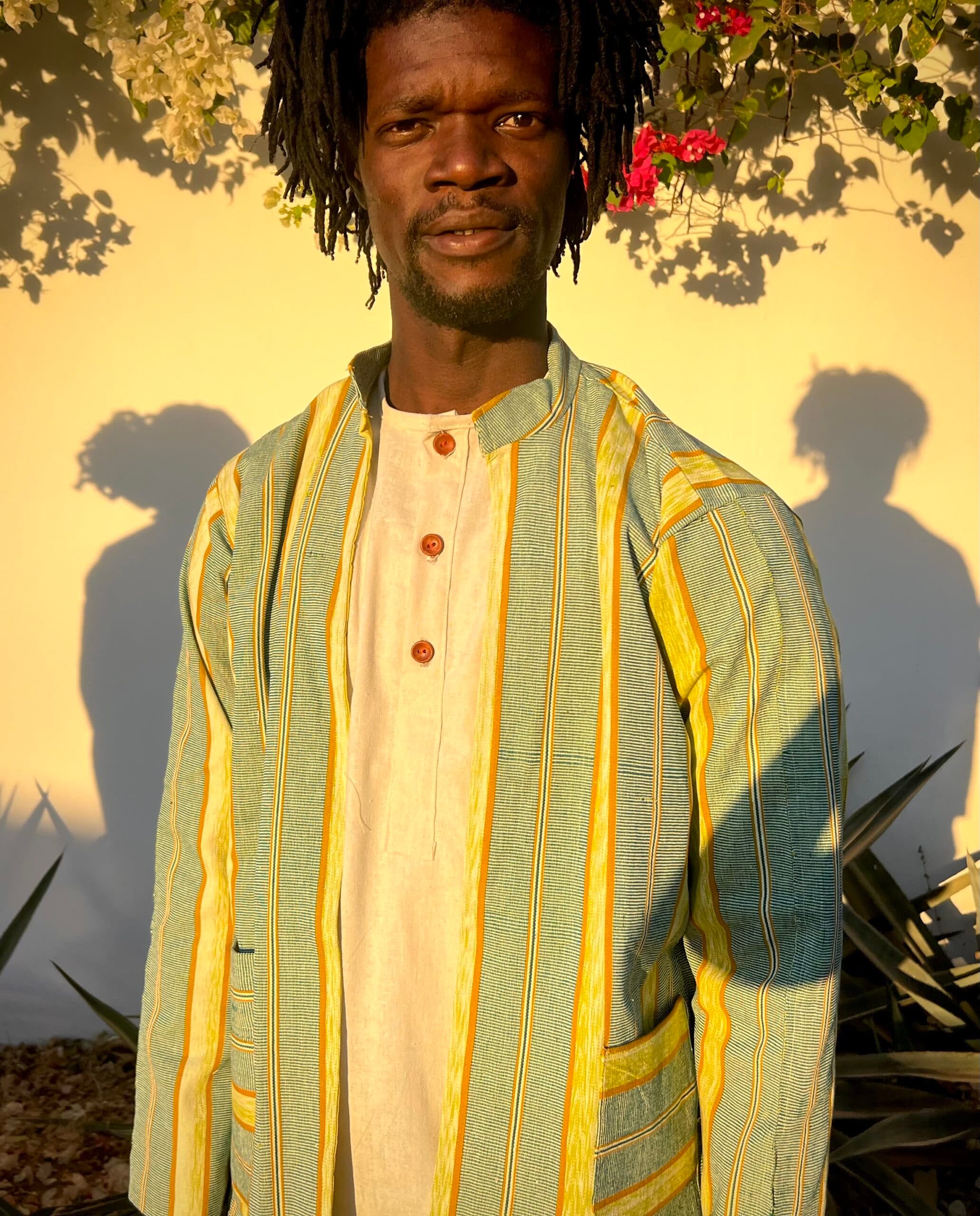 Handwoven Burkina Jacket Yellow Green