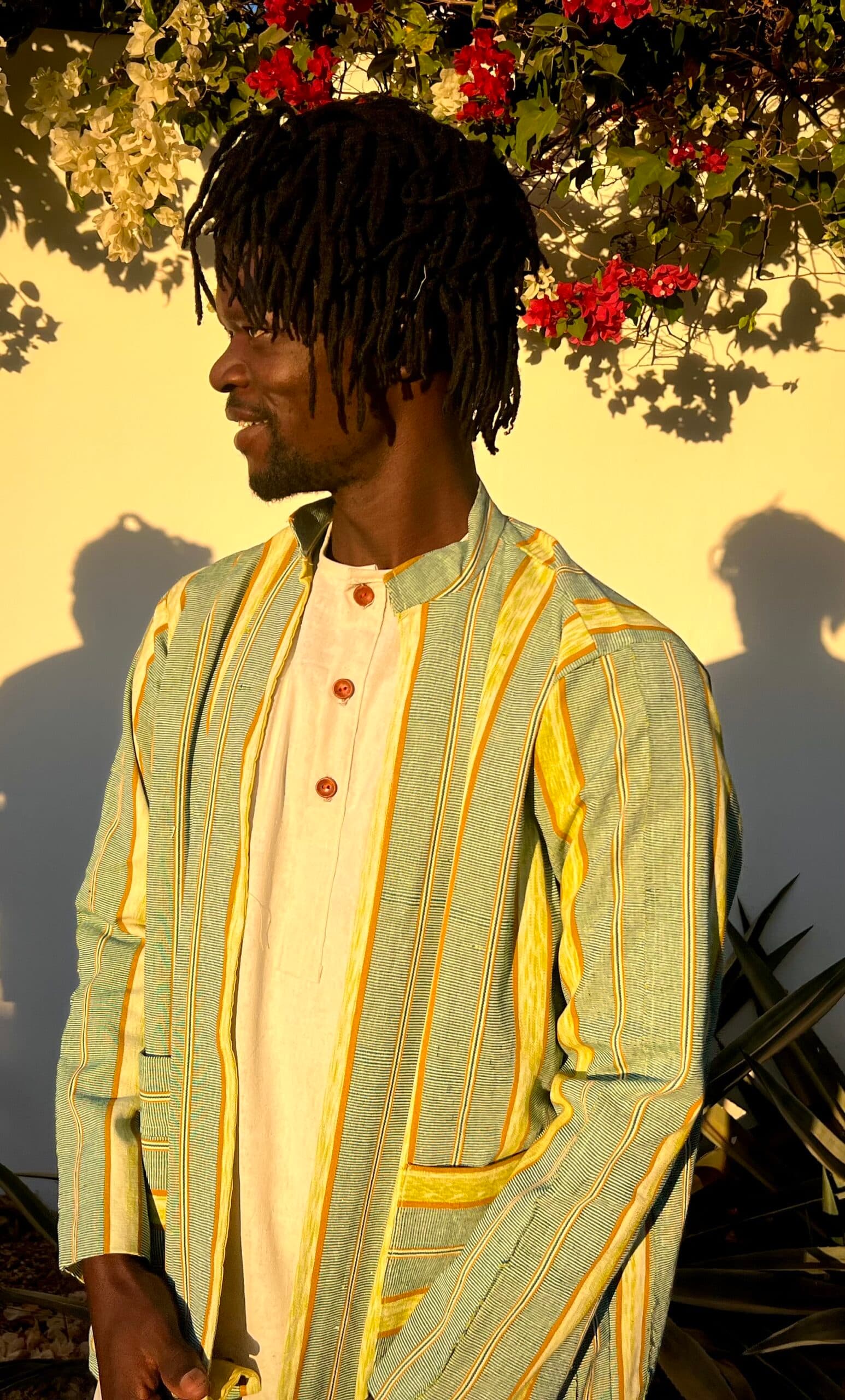 Handwoven Burkina Jacket Yellow Green