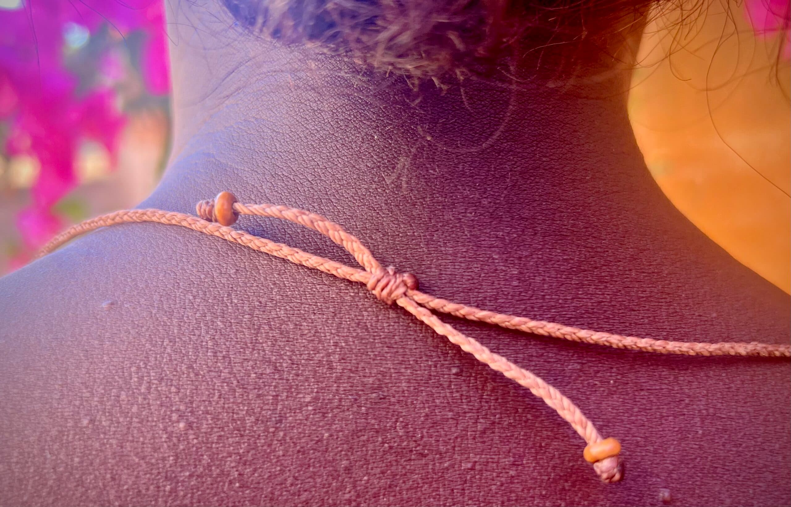 Triangle Brown and Pink Necklace