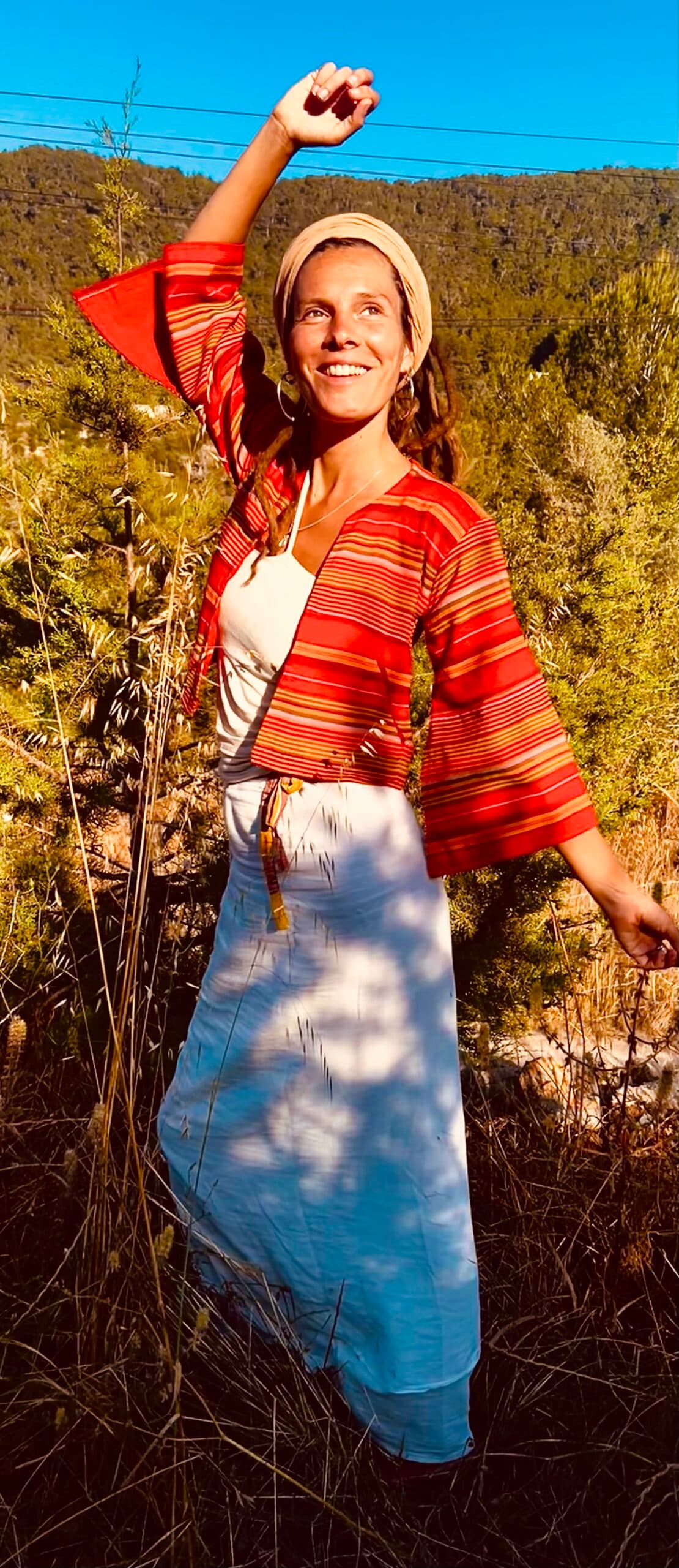 Handwoven jacket strong Red