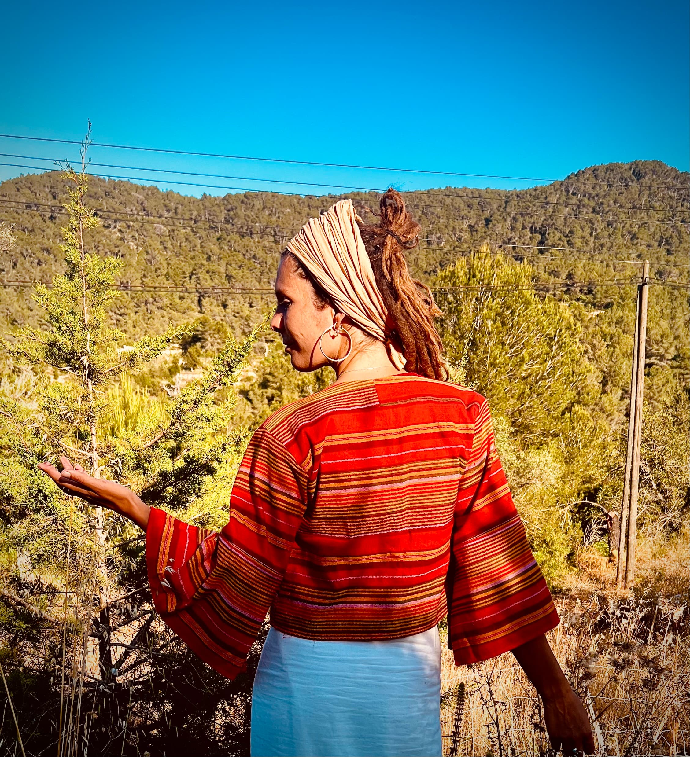Handwoven jacket strong Red
