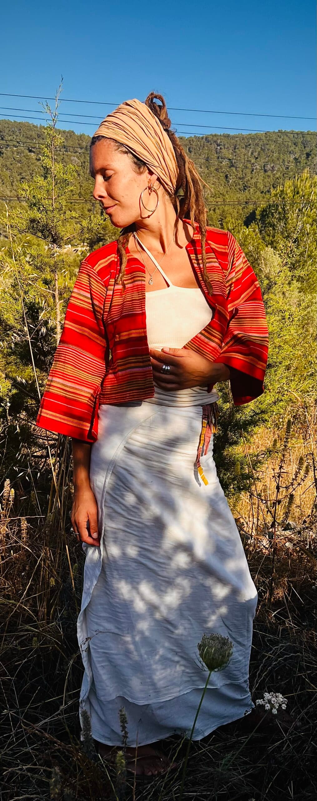 Handwoven jacket strong Red