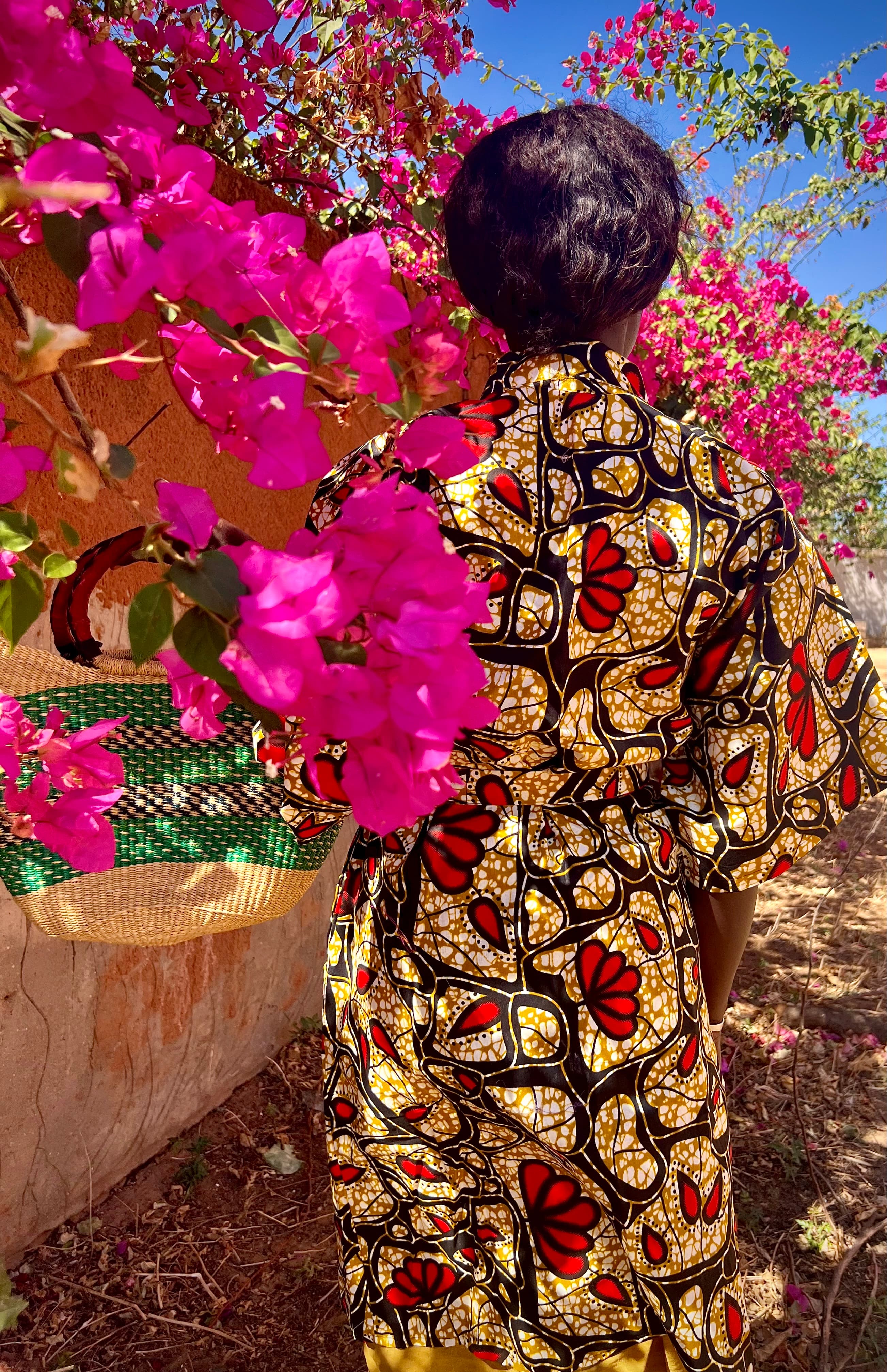 Kimono Gold & Red print