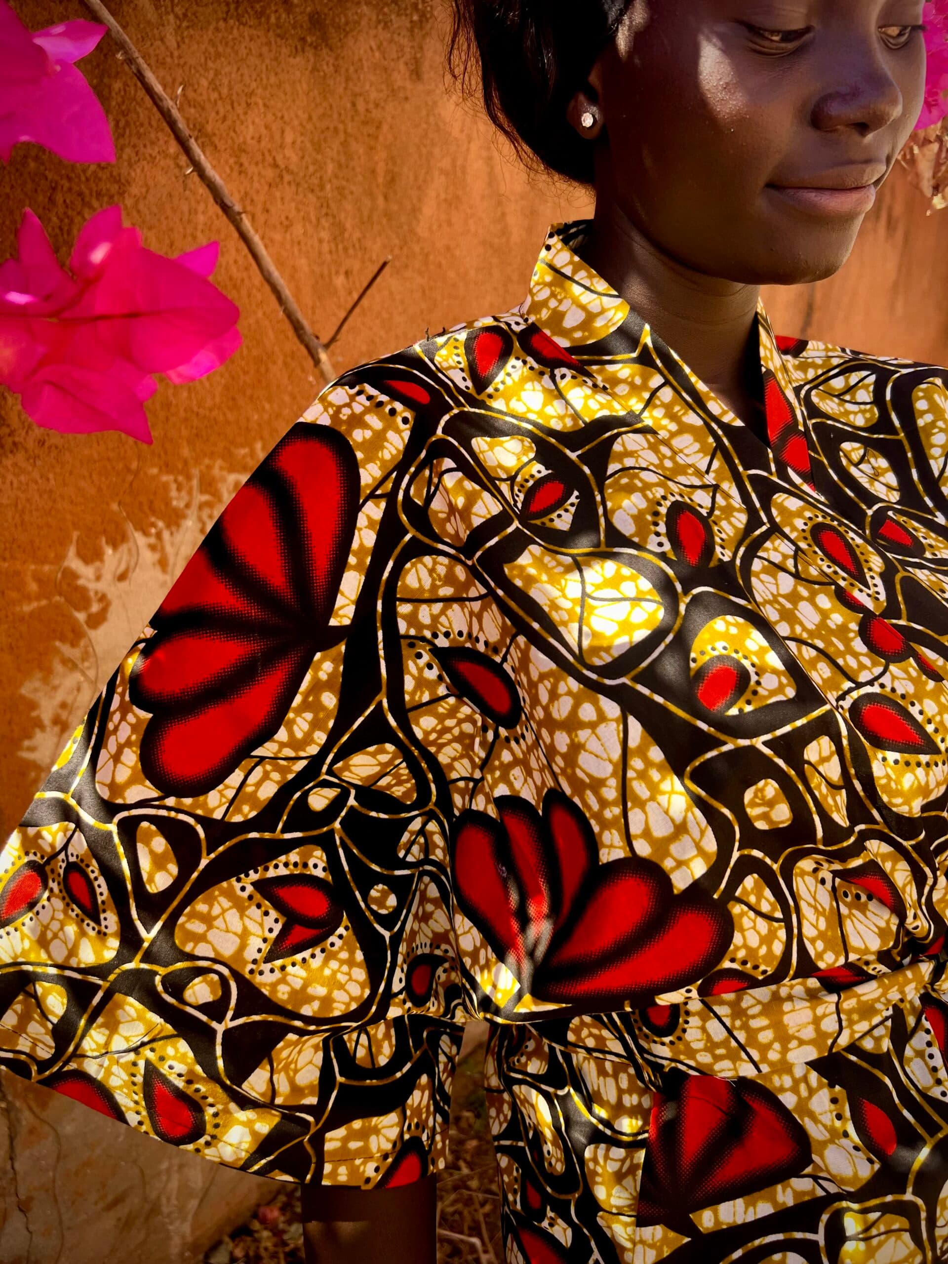 Kimono Gold & Red print