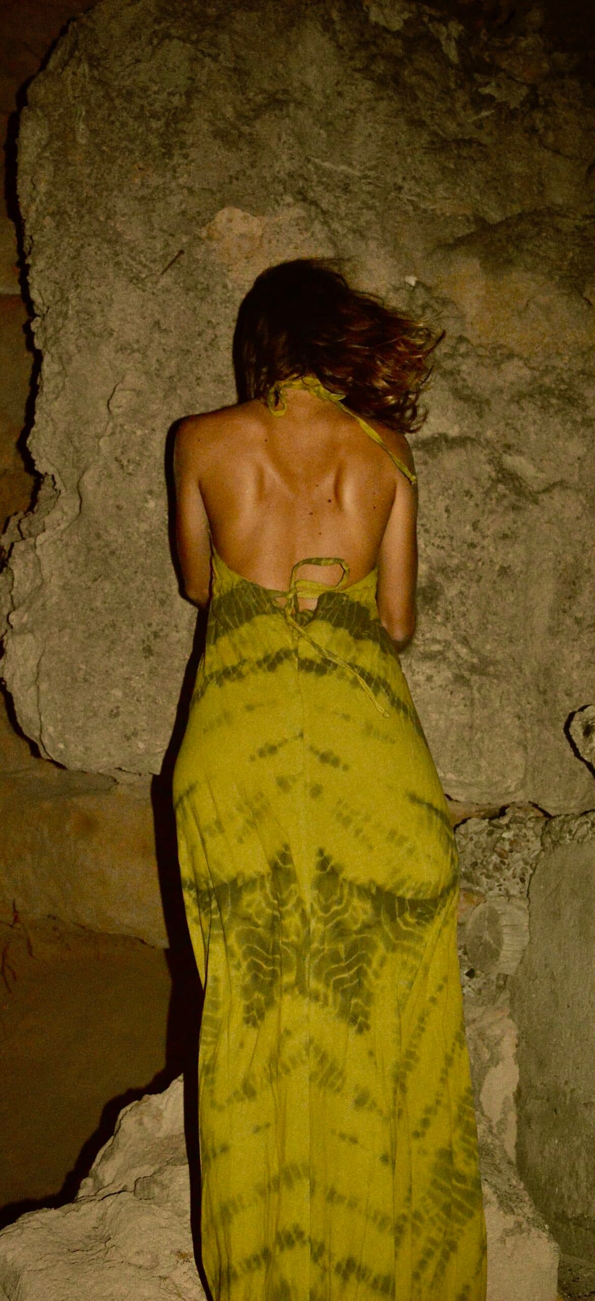Naturally Tie Dyed Dress Green Serpent