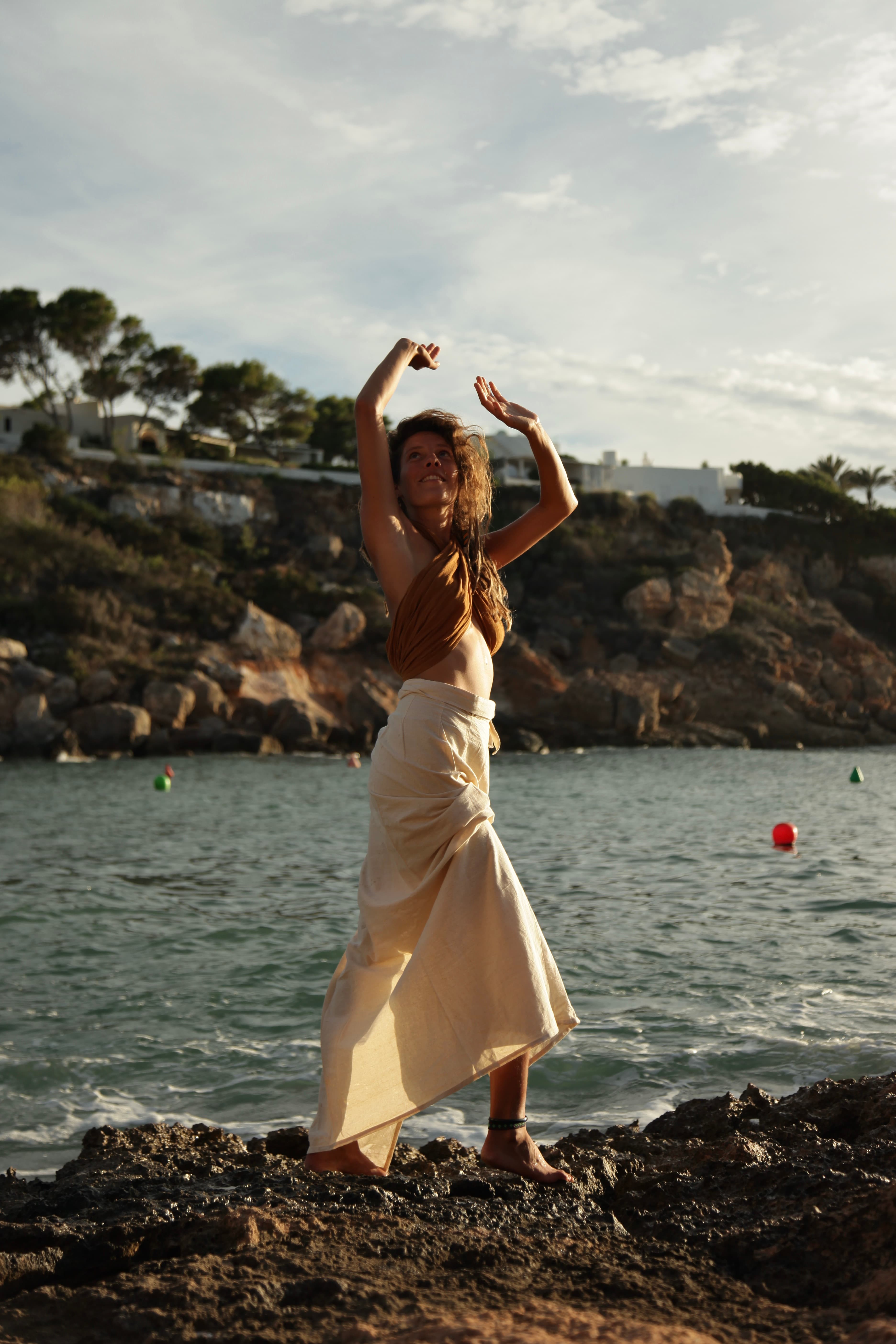 Soft Cotton Wrap Skirt Off-White