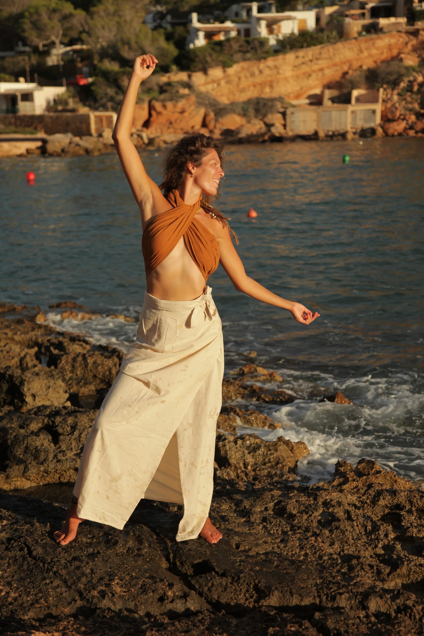 Soft Cotton Wrap Skirt Off-White