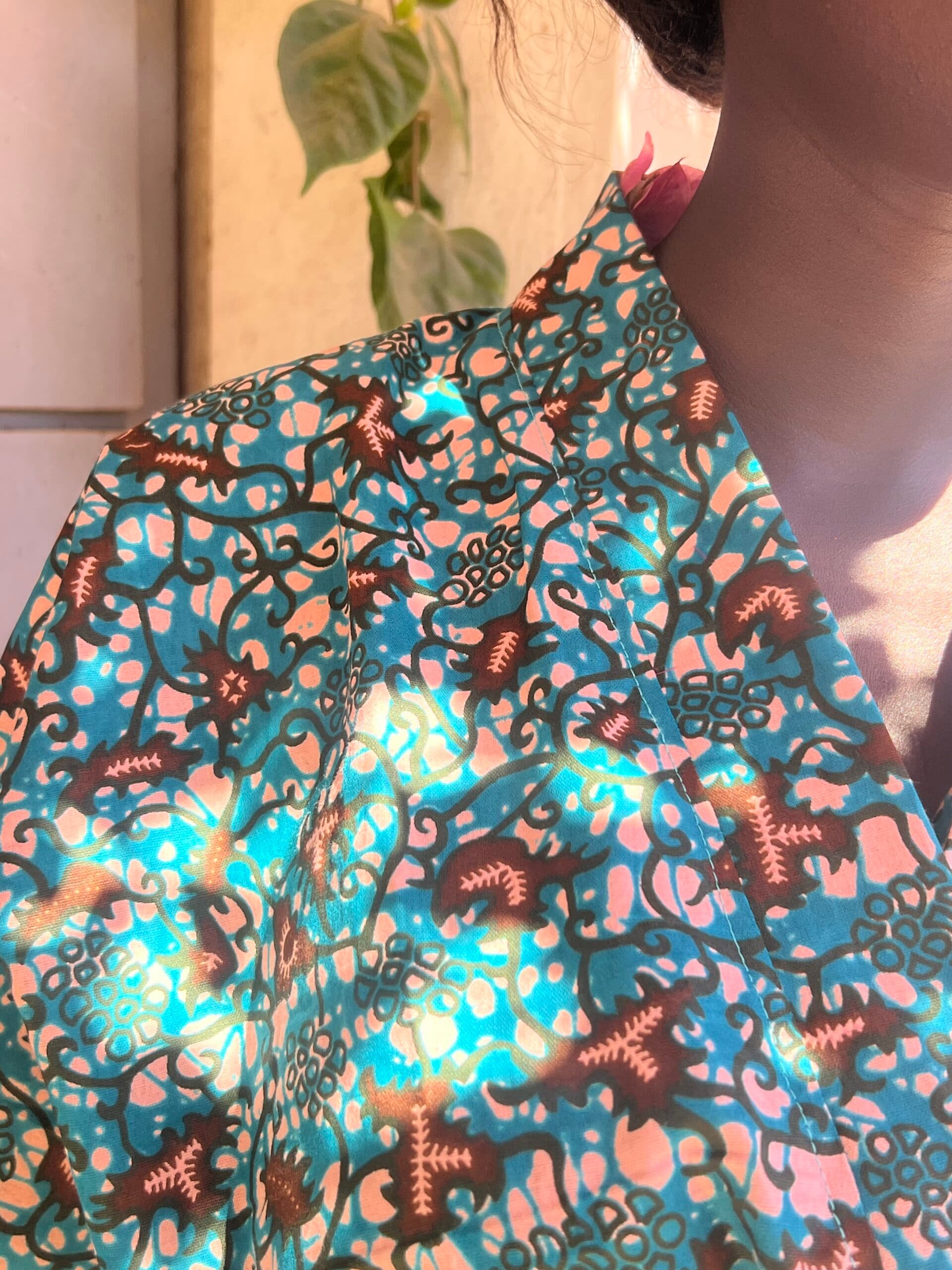 Kimono Bright Blue Print