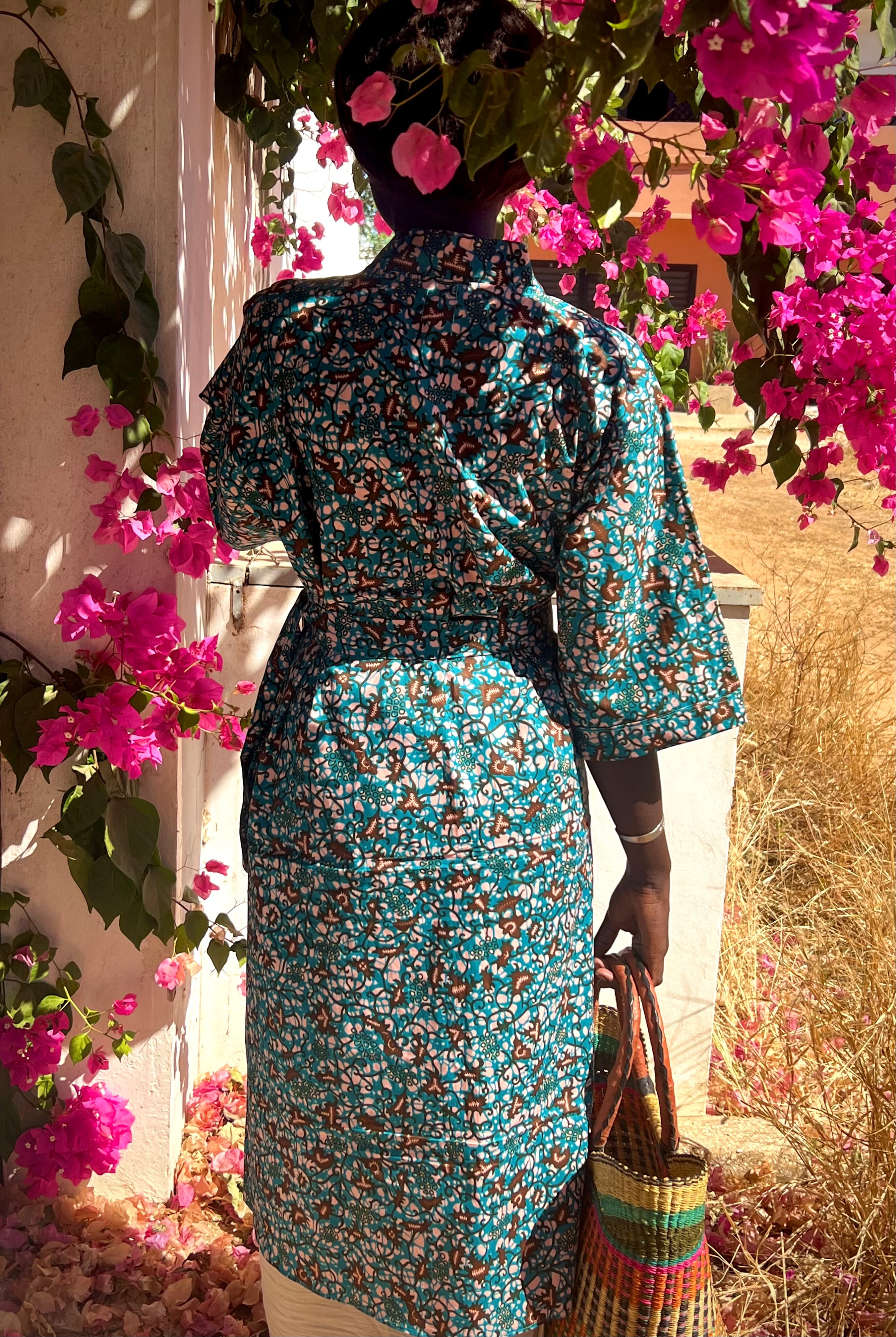 Kimono Bright Blue Print