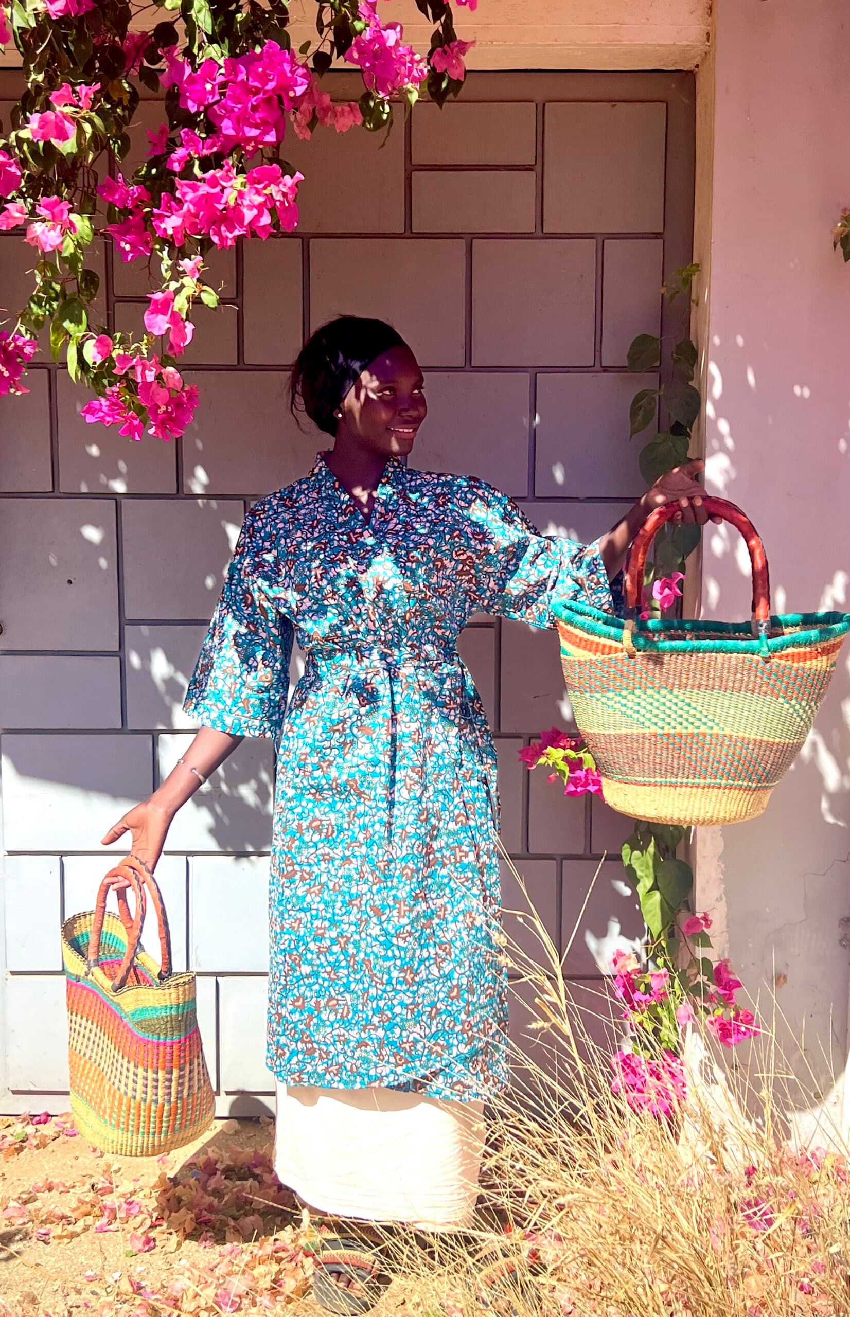 Kimono Bright Blue Print