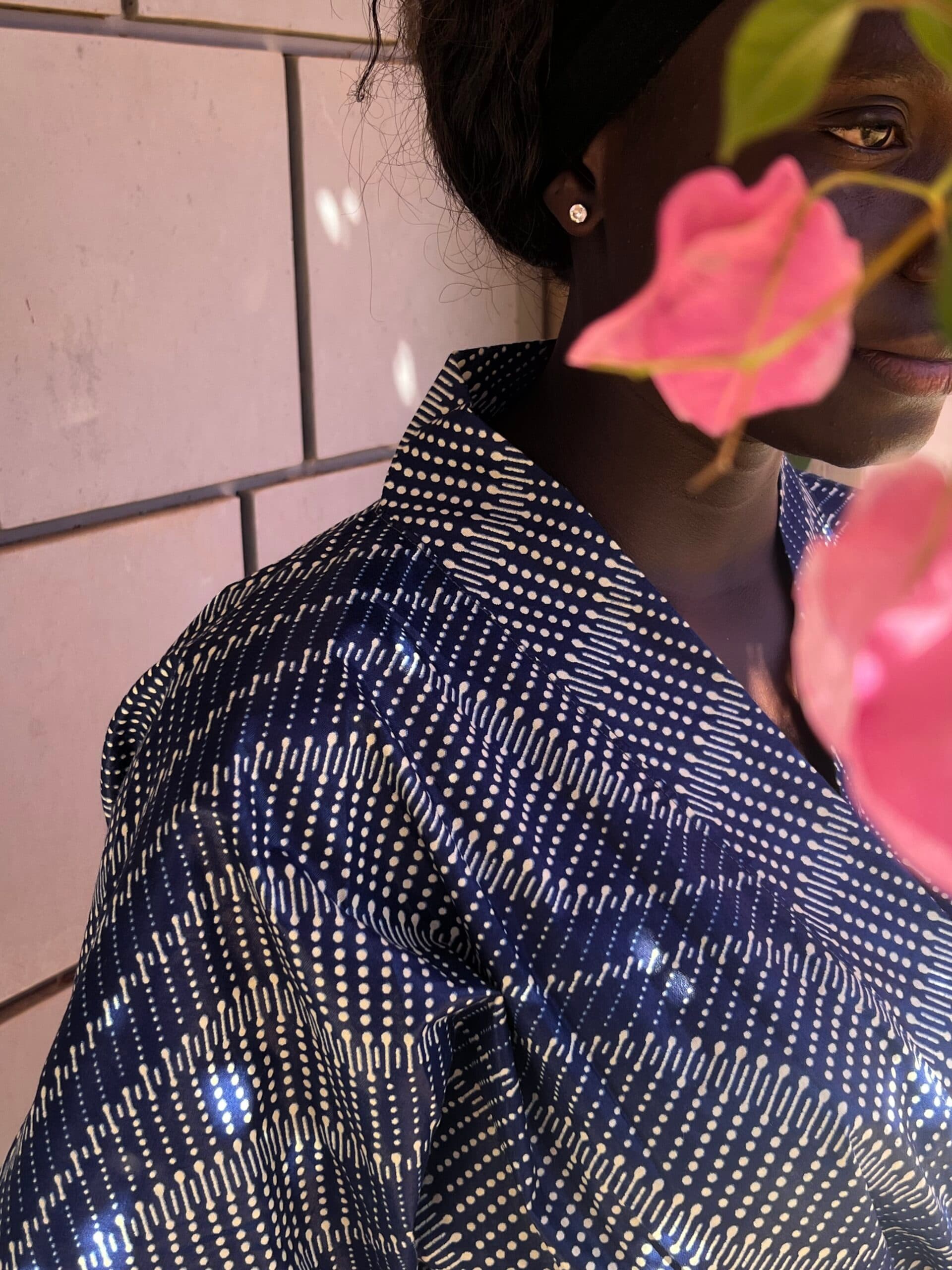 Kimono Dark Blue print