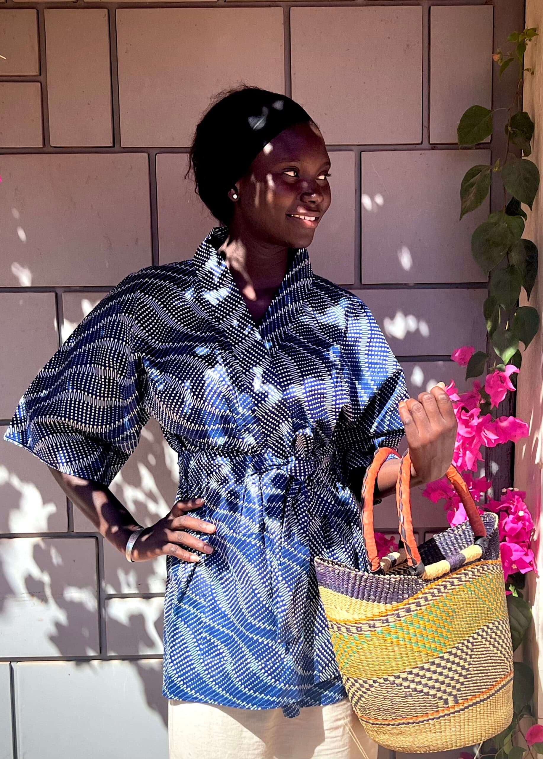 Kimono Dark Blue print