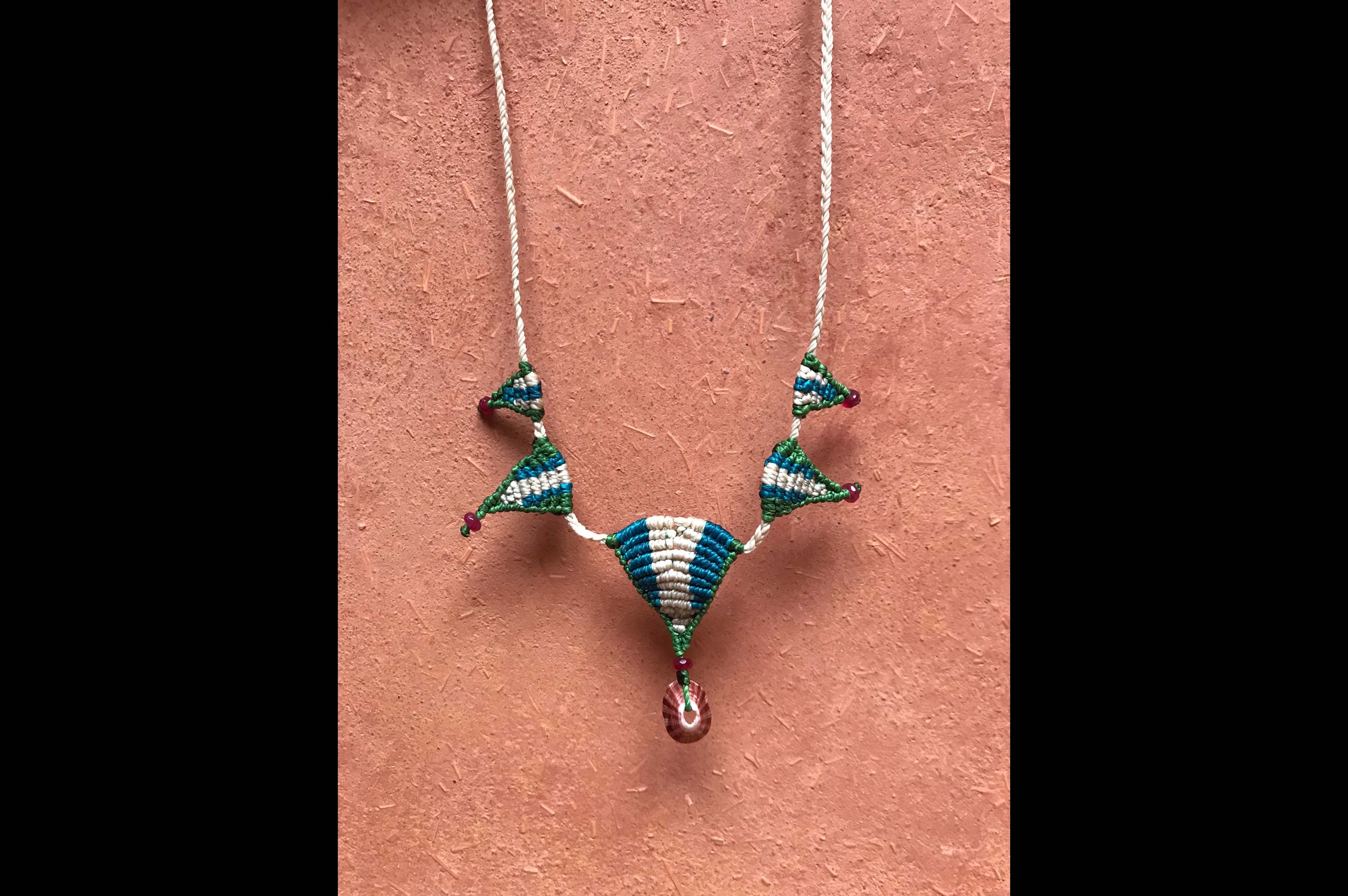Green and White Necklace