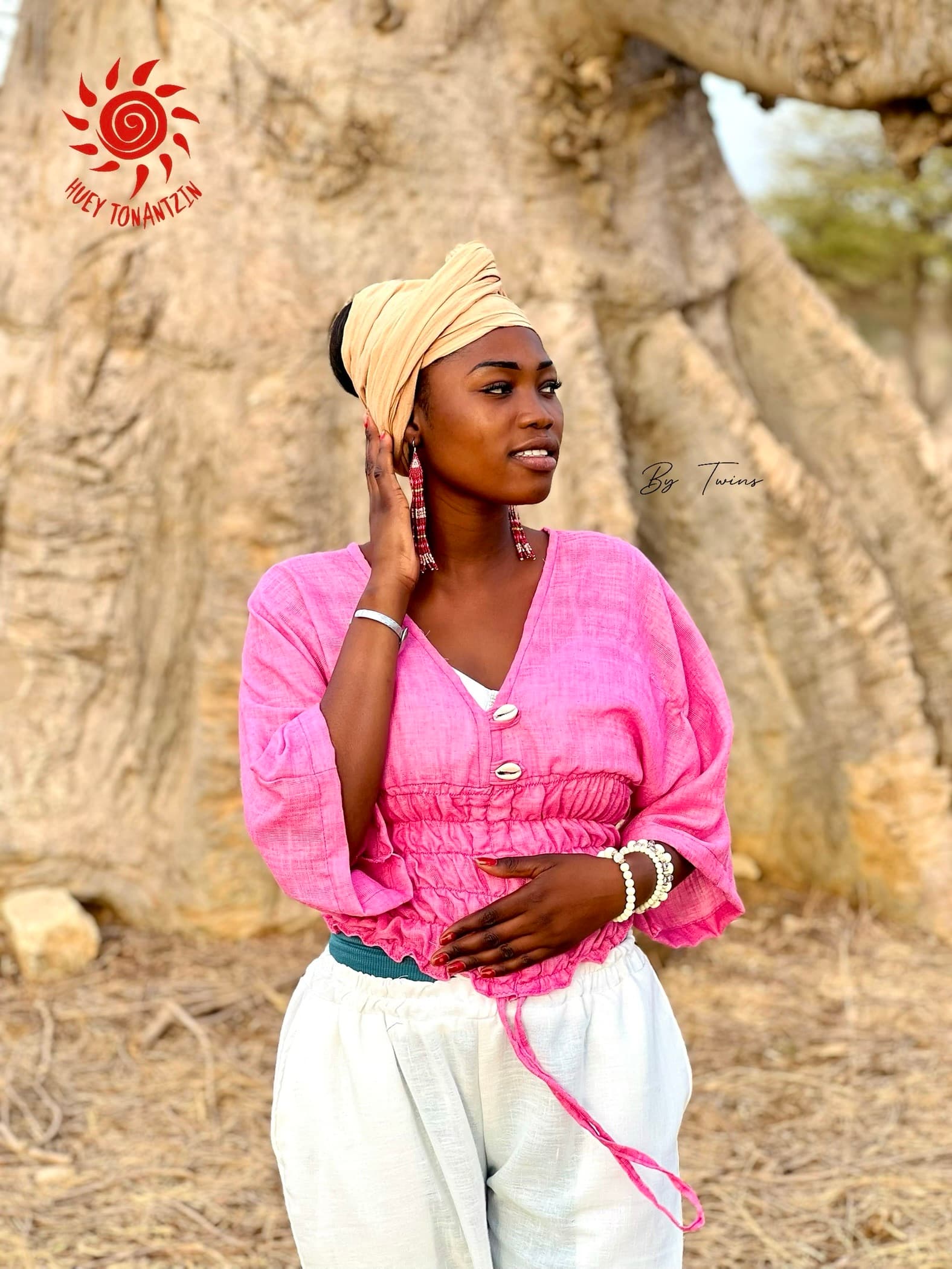 Cowrie Shell Top Pink