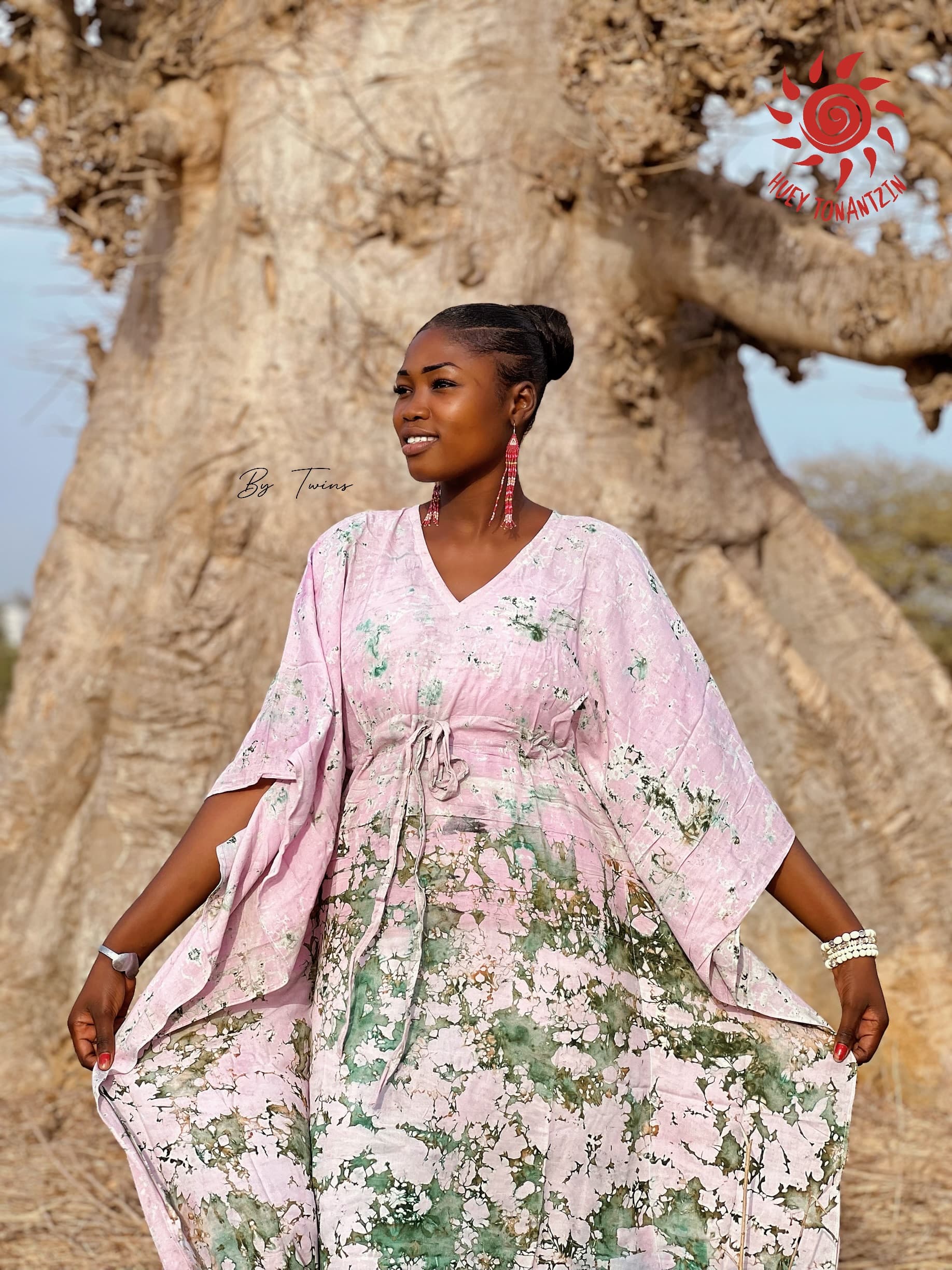 Handmade Batik Kaftan Pink