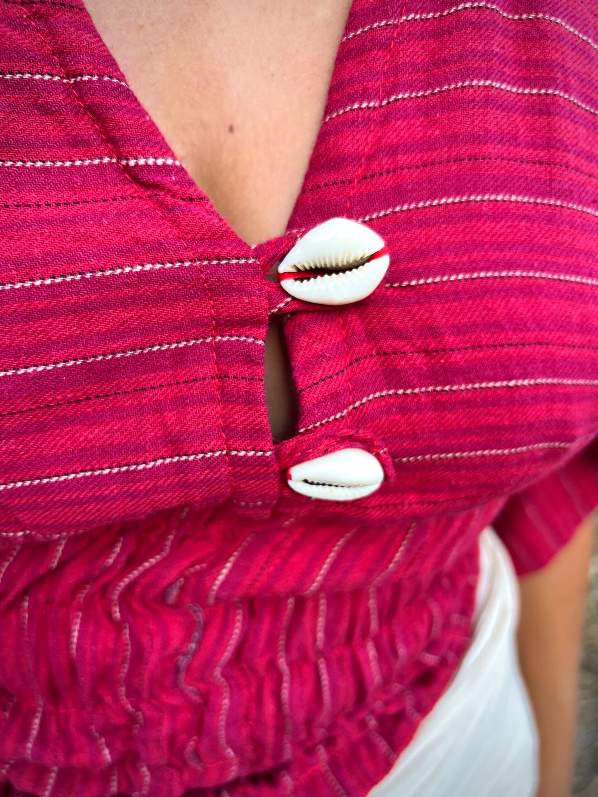 Cowrie Shell Top Red