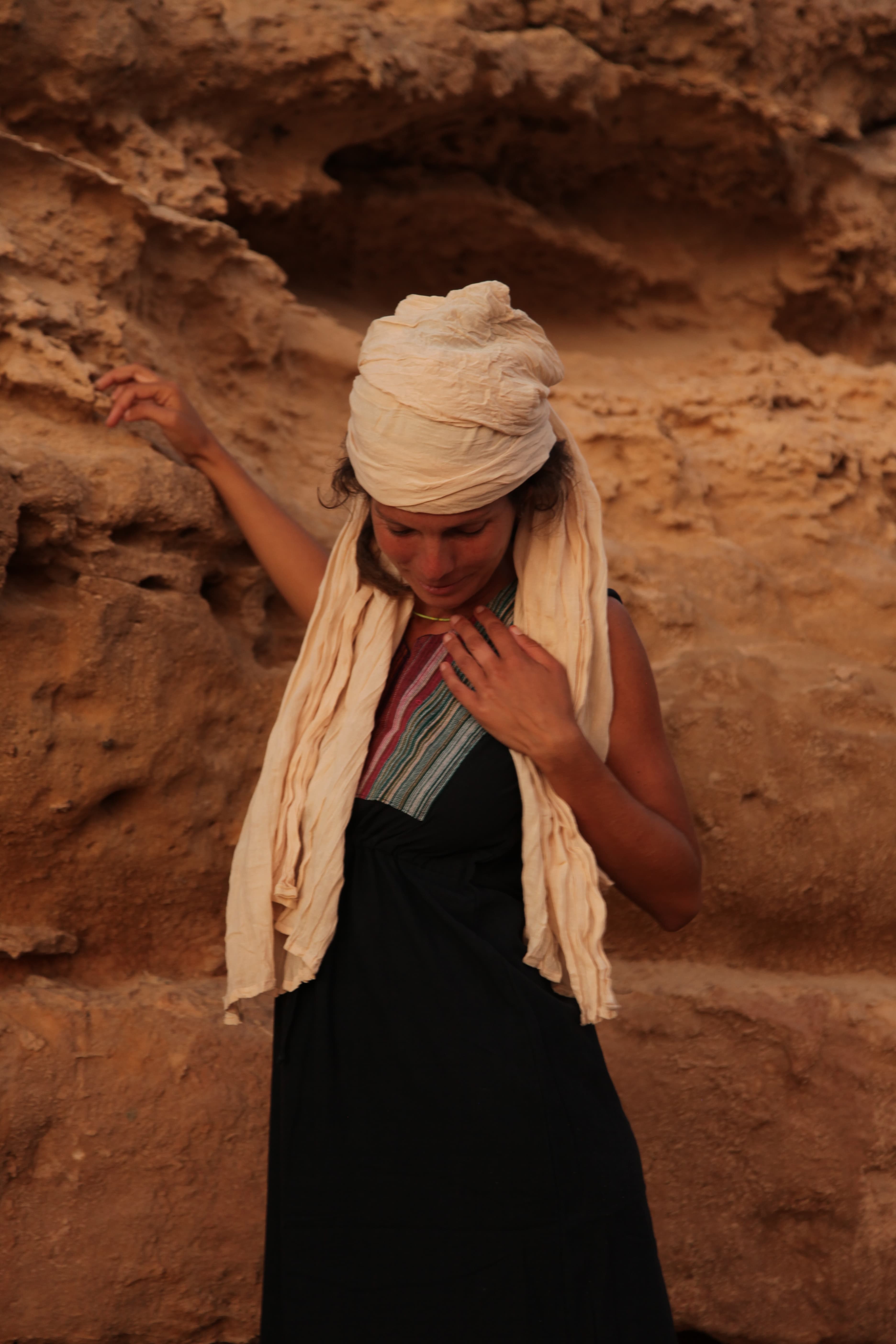 Handmade dress with handwoven Burkina detail