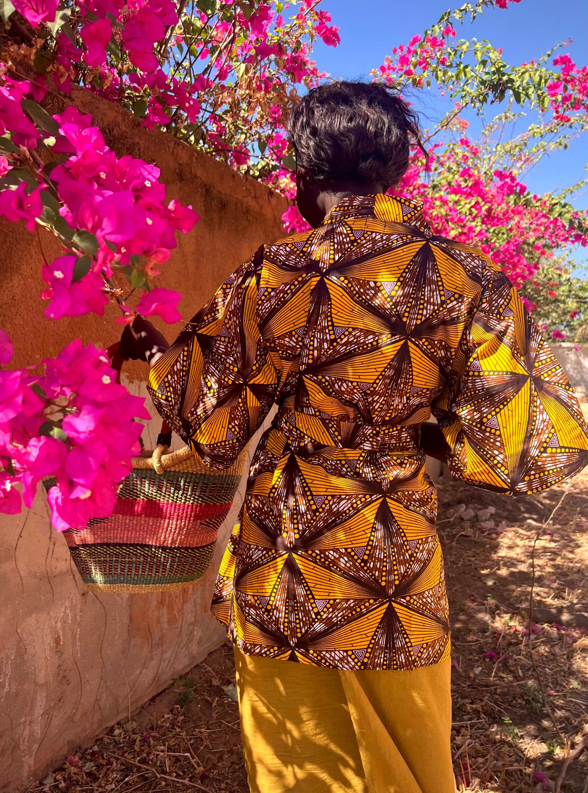 Kimono Yellow and Brown print