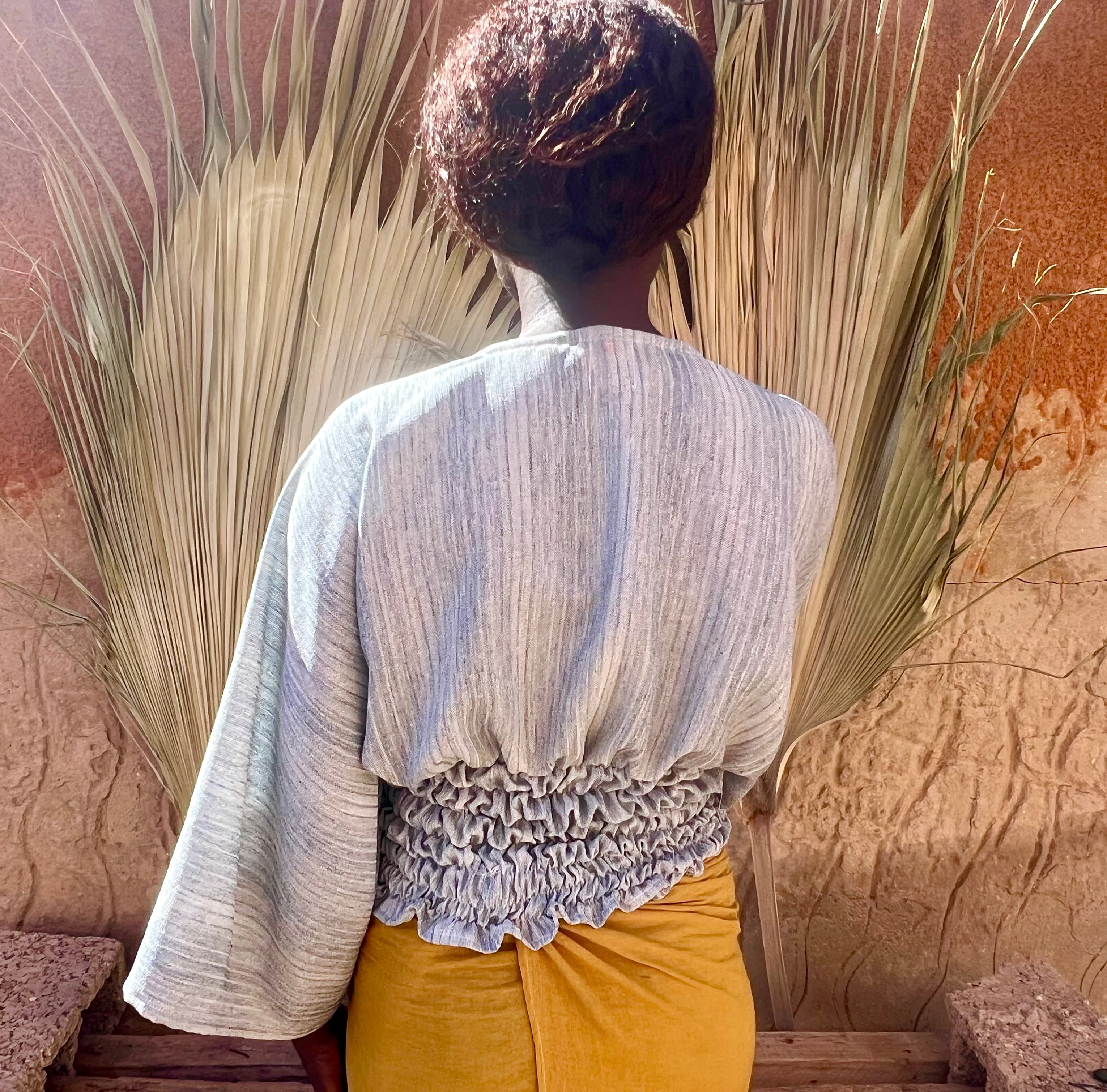 Kimono Top Bright Blue Mix