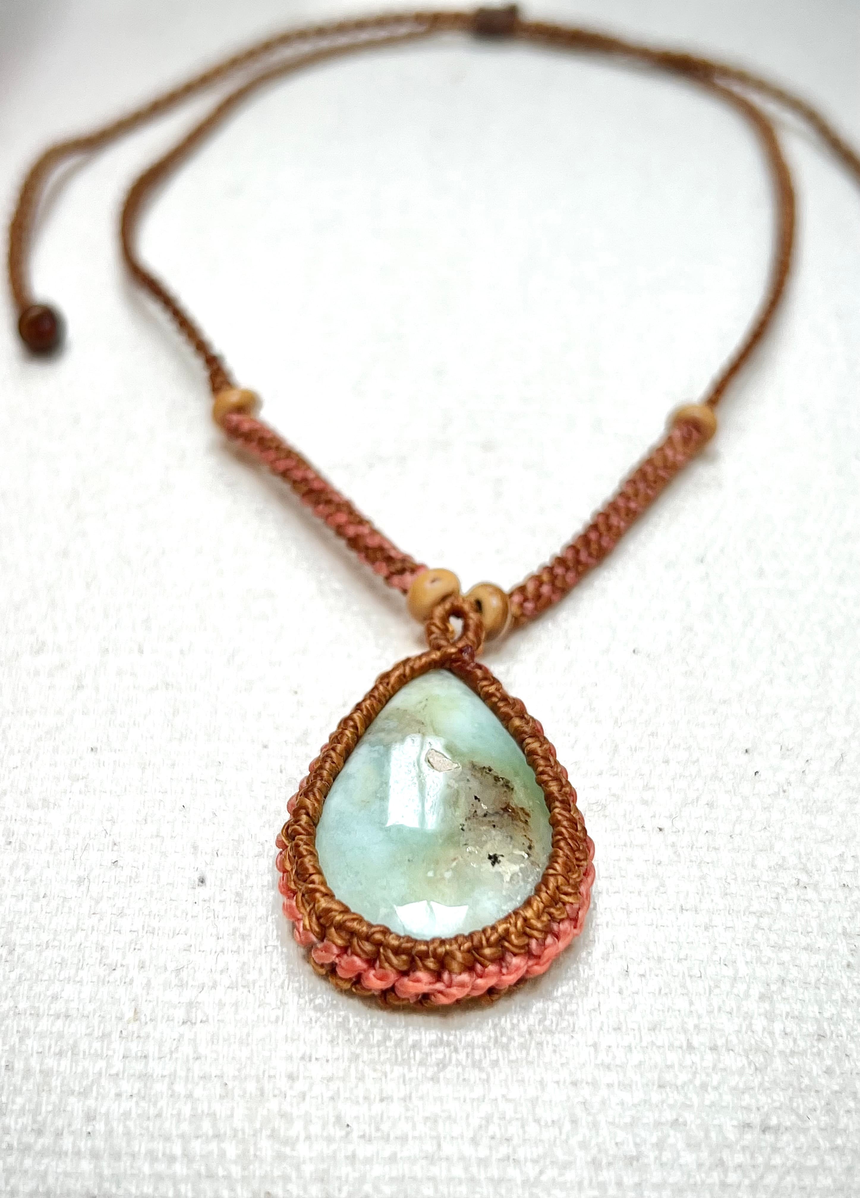 Brown & Pink Chrysoprase Necklace
