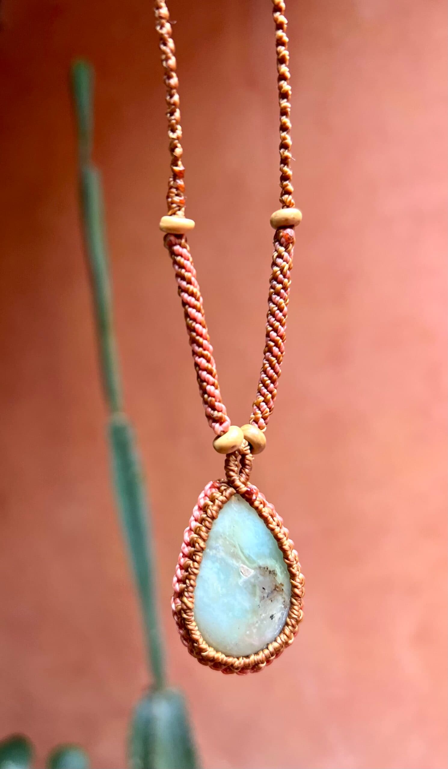 Brown & Pink Chrysoprase Necklace
